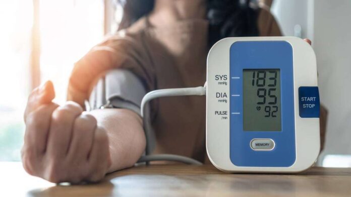 Infographic showing causes, symptoms, and prevention tips for high blood pressure